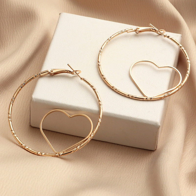 Heart Shaped Hoop Earrings