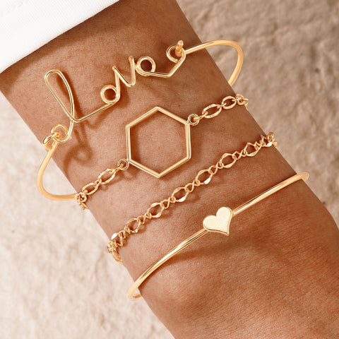 "Love" Letters Bracelet Set