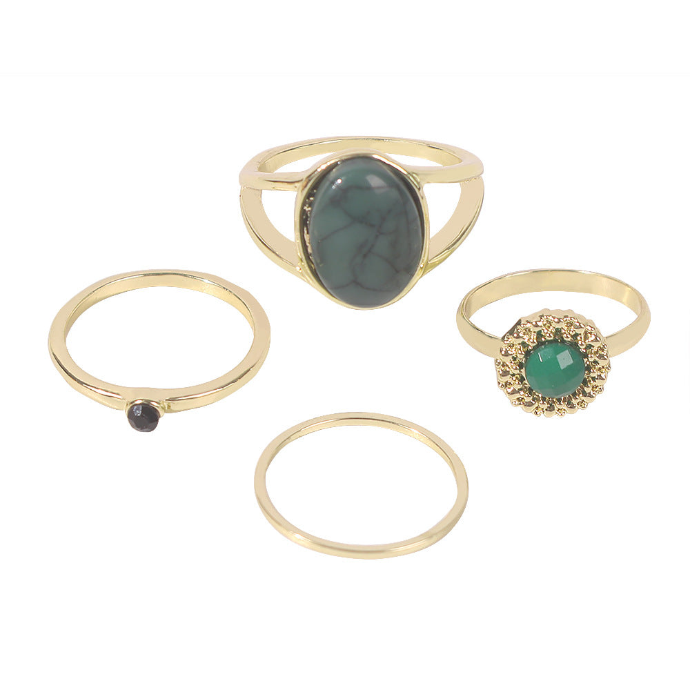Stone Decoration Ring Set