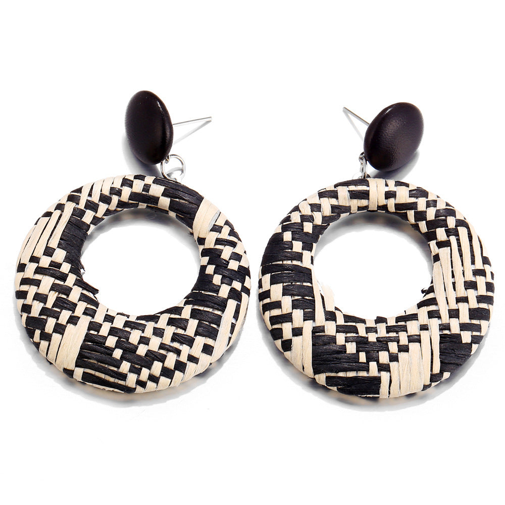 Circular Woven Drop Earrings