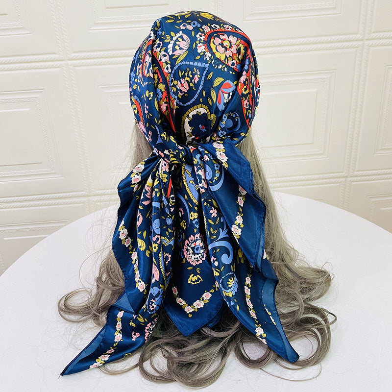 Causal Flower Printed Square Scarf