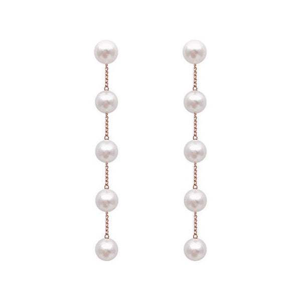 Elegant Pearl Pendant Design Metal Earrings