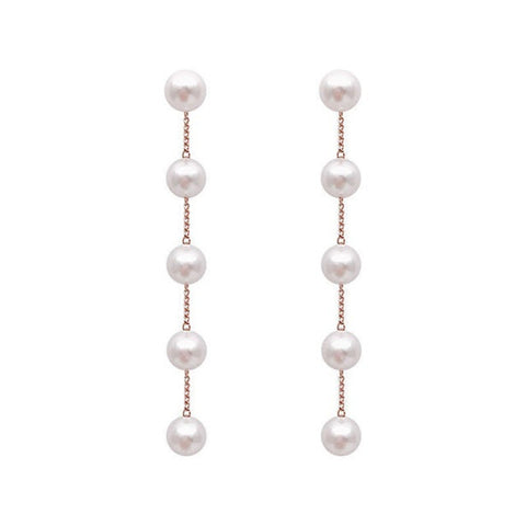 Elegant Pearl Pendant Design Metal Earrings
