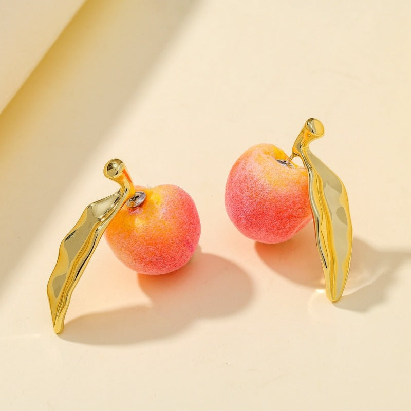 Georgia Peach Stud Earrings (Gold)