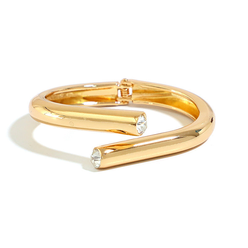 Gold Rhinestone Tip Bangle